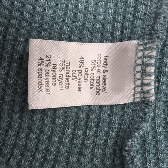 Maurices Sweater Womens XL Teal Waffle Knit Mock Neck Pattern Cuff Casual - Picture 6 of 10